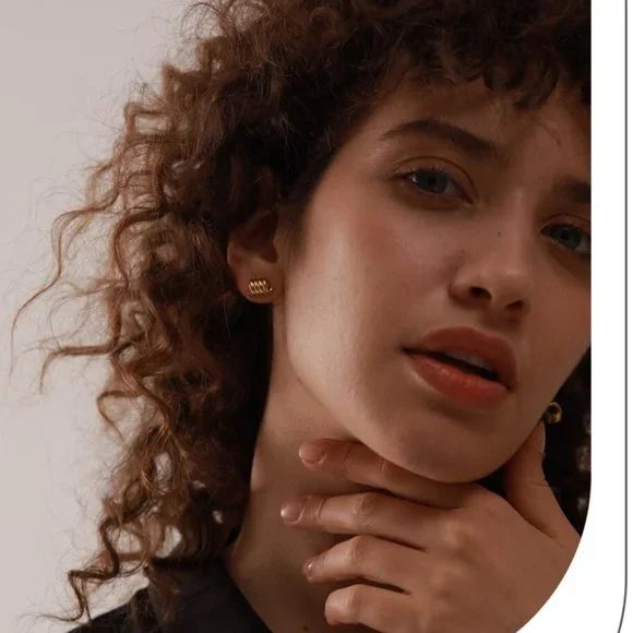 New 18K Gold  Silver Twisted Stud Earrings - Picture 12 of 17